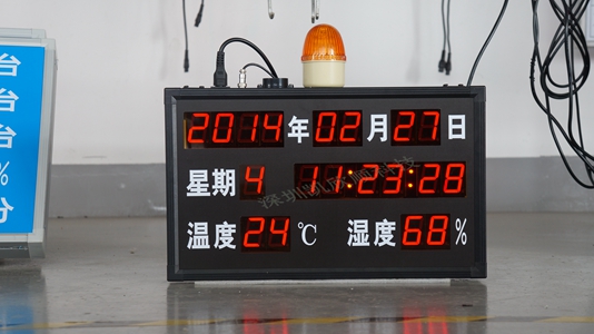 時鐘溫濕度報警顯示屏實例圖片